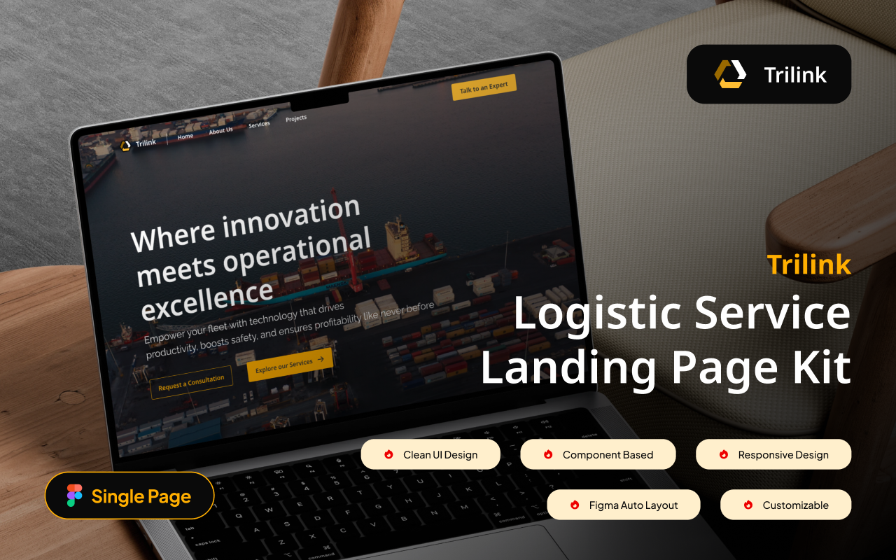 Kelas Trilink - Construcition Site Figma Template UI Kit di BuildWithAngga